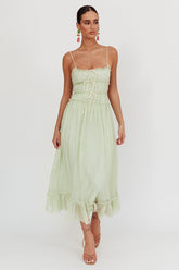 Maidens Tie Accent Maxi Dress Sage