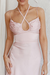 Emmalie Satin Midi Dress Pink