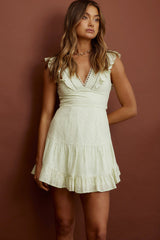 Sunshine Days Double Bow Back Dress Avocado