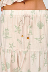 South Bay Maxi Skirt Print Sage